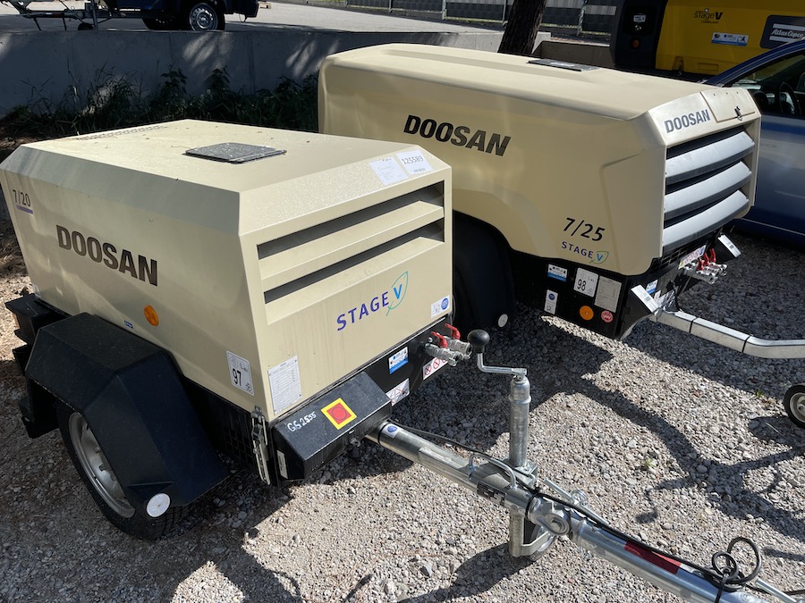 Doosan Mobile Baukompressoren    7/20 und  7/25  GSK Baumaschinen Mieten Kaufen Leasen