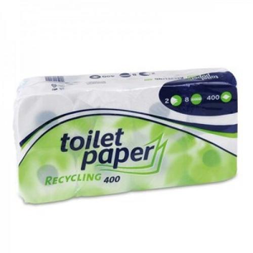 Toilettenpapier, Pack a 8 Rollen x 400 Blatt,  2-lagig