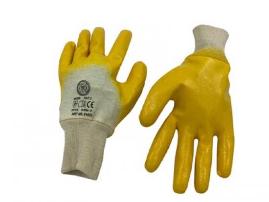 MMXX Handschuh, Baumwolle, Trikot, Gr. 8, EN 388 mit Nitril-Beschichtung gelb, Kat. 2