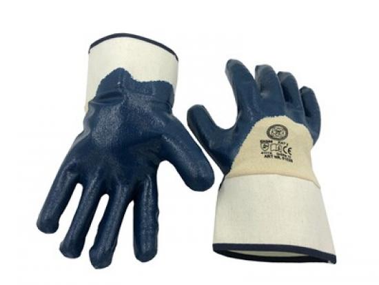 MMXX Handschuh, Baumwolle, Jersey, Gr. 9, EN 388, Nitril-Beschichtung blau, Kat.2, Rcken teilbesch.