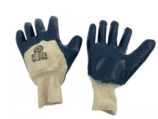 MMXX Handschuh, Baumwolle, Jersey, Gr. 9, EN 388 mit Nitril-Beschichtung blau, Kat. 2
