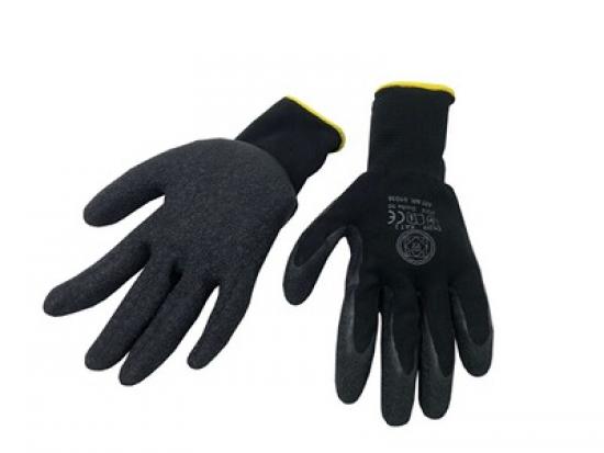 MMXX Handschuh, Gr. 8, EN 388, Kat. 2, Nylon mit Schrumpf-Latex-Beschichtung schwarz,