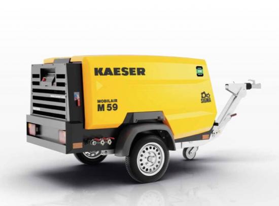 Kaeser M59 PE  Baukompressoren MOBILAIR,  gebremst und 10 Bar  