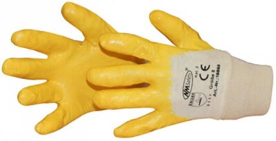 Nitril-Handschuh, gelb,  Gr. 8, Kat.2, EN388, SB-Karte