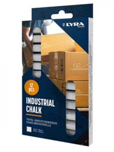 LYRA Industriekreide, 11 x 11 x 85 mm, weiß, 12er Pack