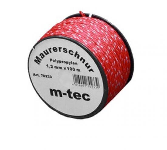 MMXX Lot-Maurerschnur 100 m Rolle, 1,7 mm, rot/weiß, Polypropylen