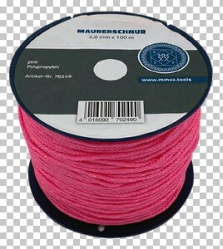 MMXX Lot-Maurerschnur 100 m Rolle, 2,0 mm, pink-fl., Polypropylen
